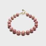 Rhodonite Bubblegum & Gold Beads Bracelet