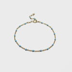 Turquoise Enamel Satellite Chain Bracelet