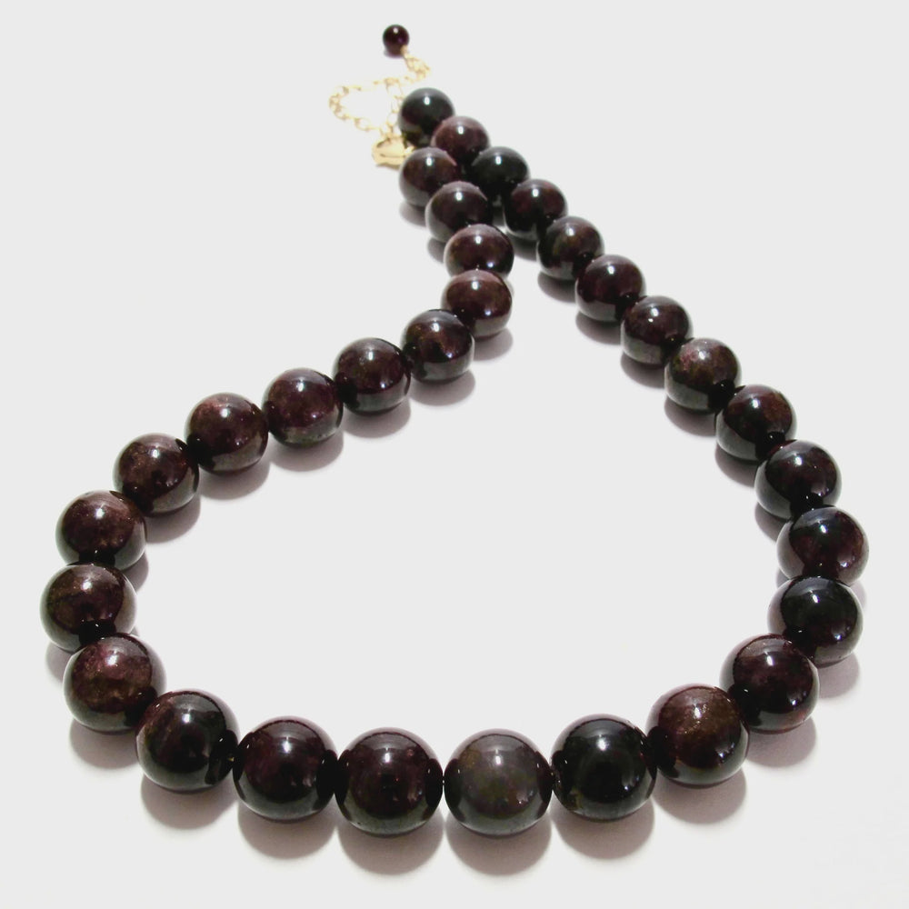 Mega Chunky Garnet Bubblegum Necklace