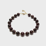 Garnet Bubblegum & Gold Beads Bracelet