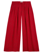 Red Floral Print Trousers