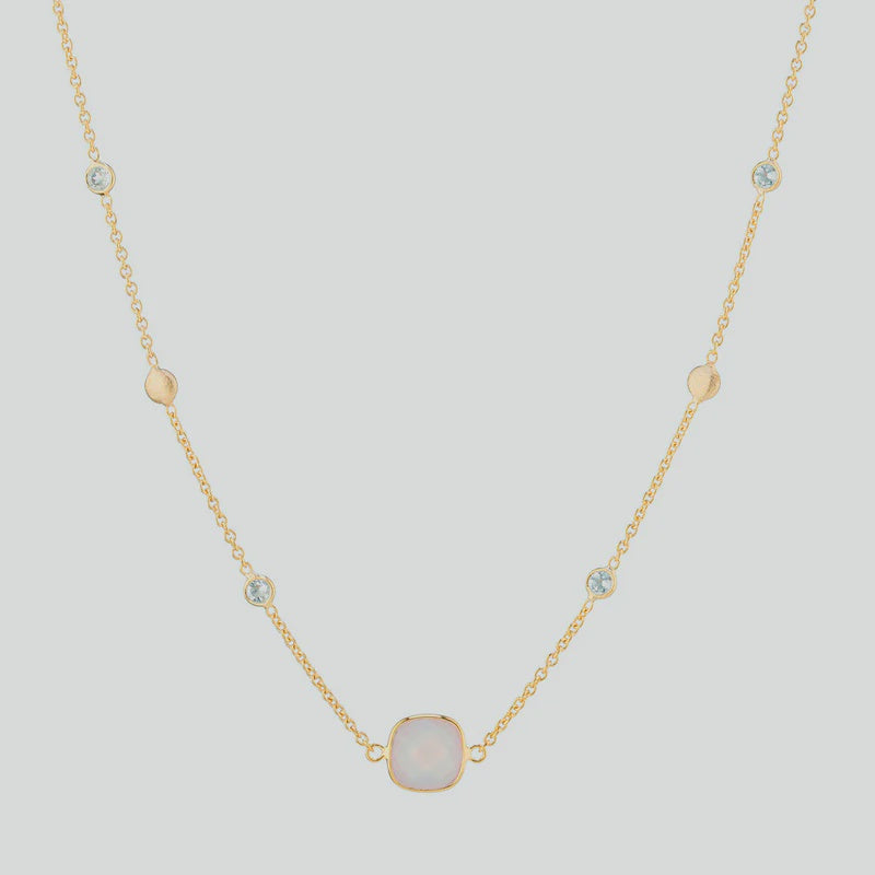 Iseo  Pink Chalcedony & Gold Vermeil Necklace