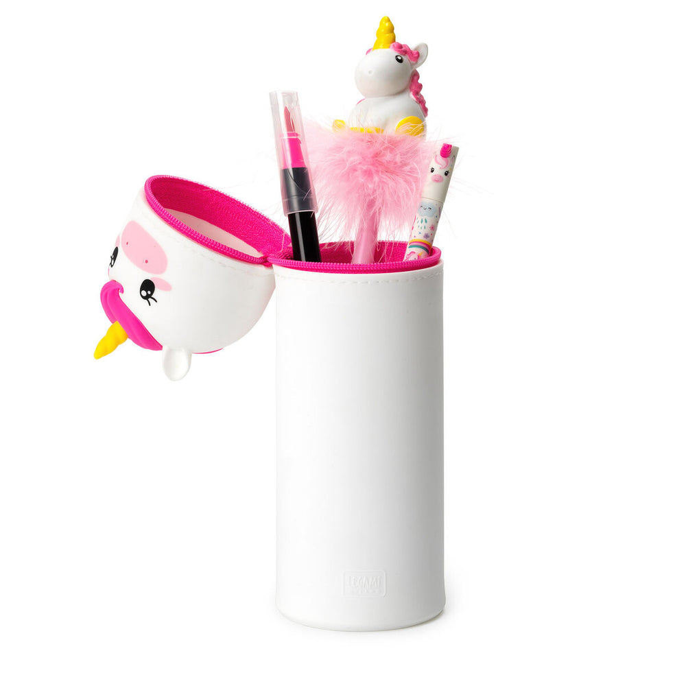 2 in 1 Soft Silicone Pencil Case - Unicorn Kawaii