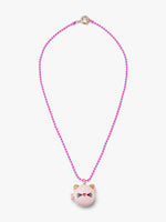 Pink Cat Face Locket Necklace