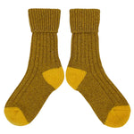 Unisex Mustard & Yellow Recycled Silk Blend Chunky Socks