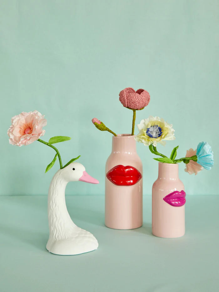 Ceramic Vase with Red Lips - Large