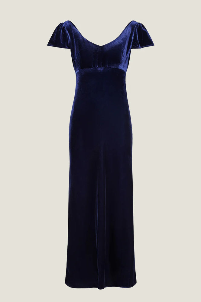 Lilah Velvet Maxi Dress- Navy