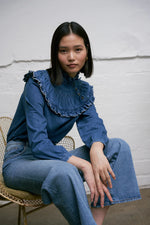 Victoria Blouse in Washed Indigo