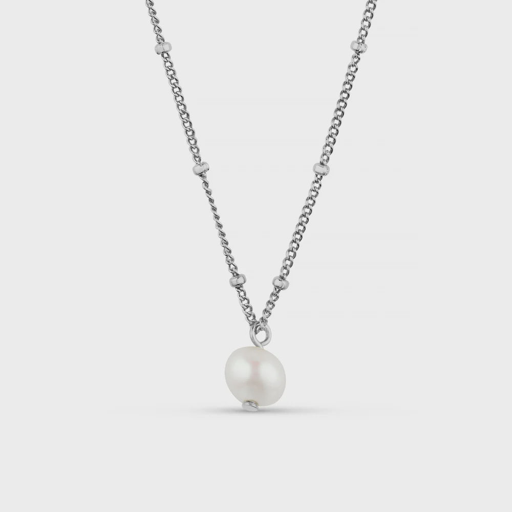 Pearl Satellite Necklace - Silver