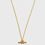 T-Bar Chain Knot Necklace - Gold