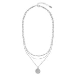 Multi Row Coin Necklace - Silver