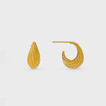 Tapered Dome Twist Hoop Earrings