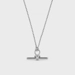 Dainty T-Bar Knot Necklace - Silver