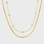 Stationed Crystal & Snake 2-Row Necklace