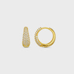 Pave Tapered Hoop Earrings