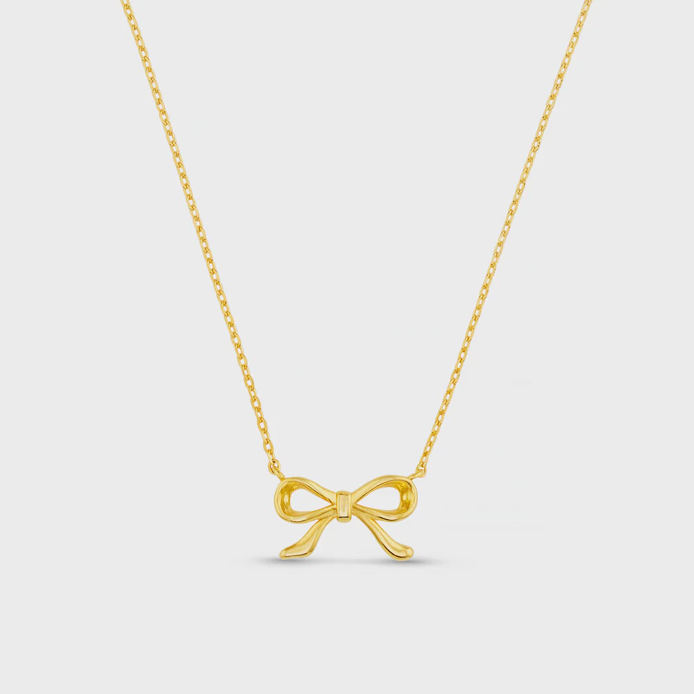 Delicate Bow Charm Necklace