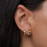 Large Emerald Starburst Stud Earrings