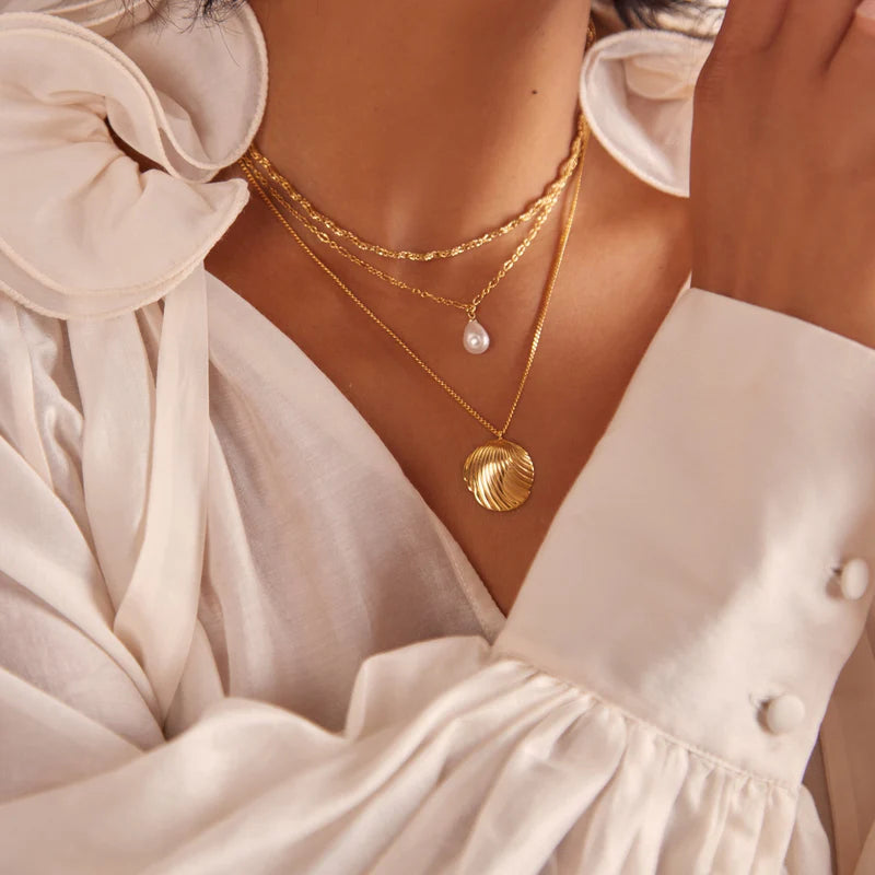 Scallop Coin Necklace