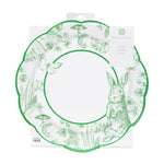 Toile de Jouy Green Scalloped Paper Plates - 10 Pack