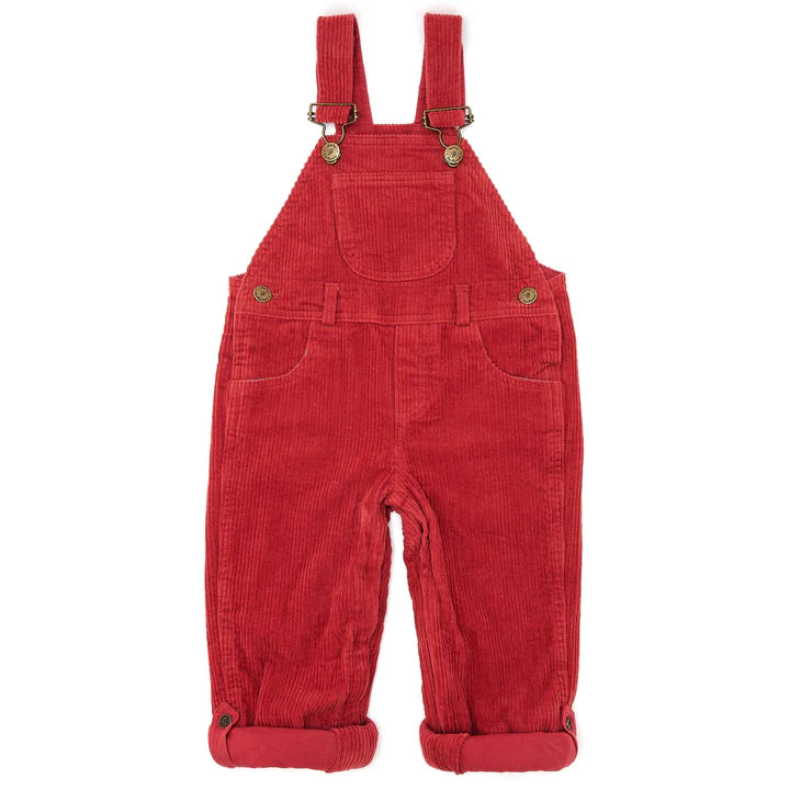 Robin Red Chunky Cord Dungarees