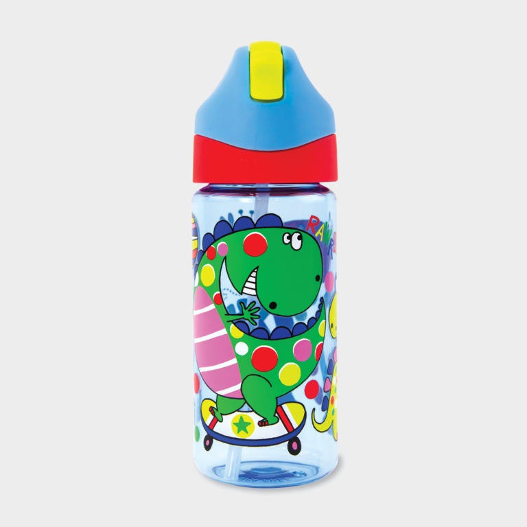 Drinks Bottle with Straw- Dinosaurs