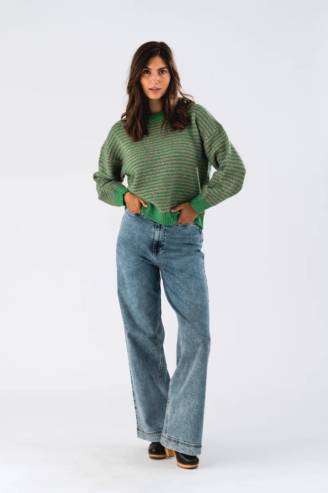 Terry Knit Jumper- Green