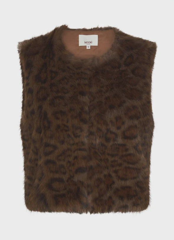 【ORDINARY JOY】Leopard Fur gilet ORDINARY JOY】Leopard Fur gilet ORDINARY JOY】Leopard Fur gilet