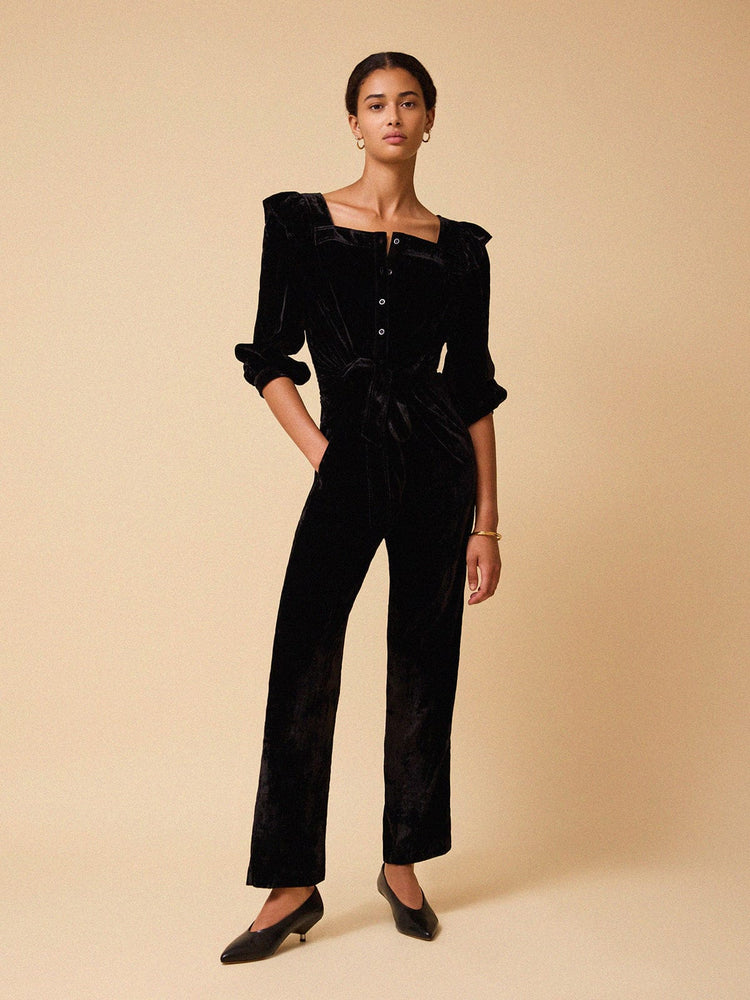 Sasha Velvet Jumpsuit - Black