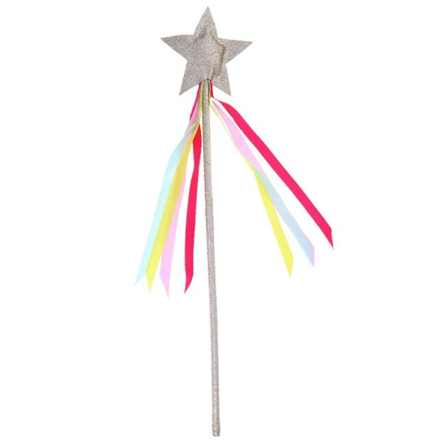 Golden Star Magic Wand with Ribbons