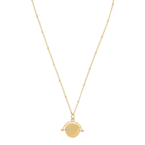 LUXE Faceted Disc Spinner Necklace - Gold