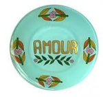 Dessert Hand Painted Plate- Green Amour