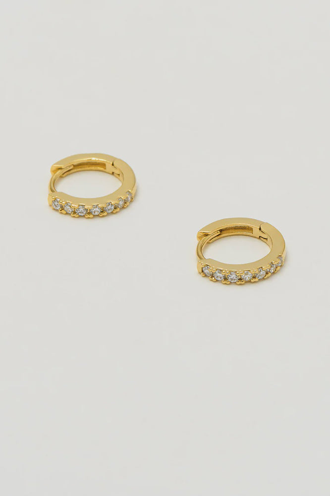 Hoop Earrings with White CZ