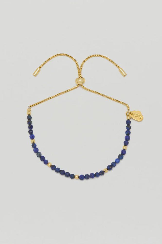 Gemstone Beaded Amelia Bracelet - Gold Plated | Lapis Lazuli