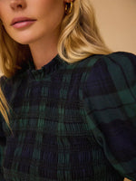 Simone Tartan Top- Green & Black