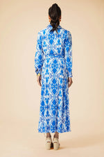Eliza EcoVero™ Shirt Dress- Ikat Blue White