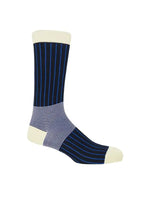 Oxford Stripe Men's Socks - Navy