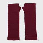 Cashmere Plain Knit Wrist Warmer - Plum