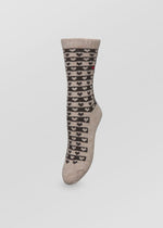 Heart Wola Sock- Soft Beige