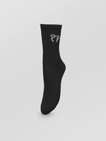 Bow Cotta Sock Black