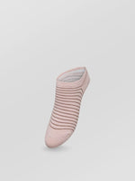 Stripe Glitter Sneakie Sock - Cameo Rose