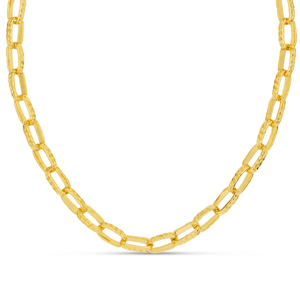 Textured Oval Link Chain Necklace