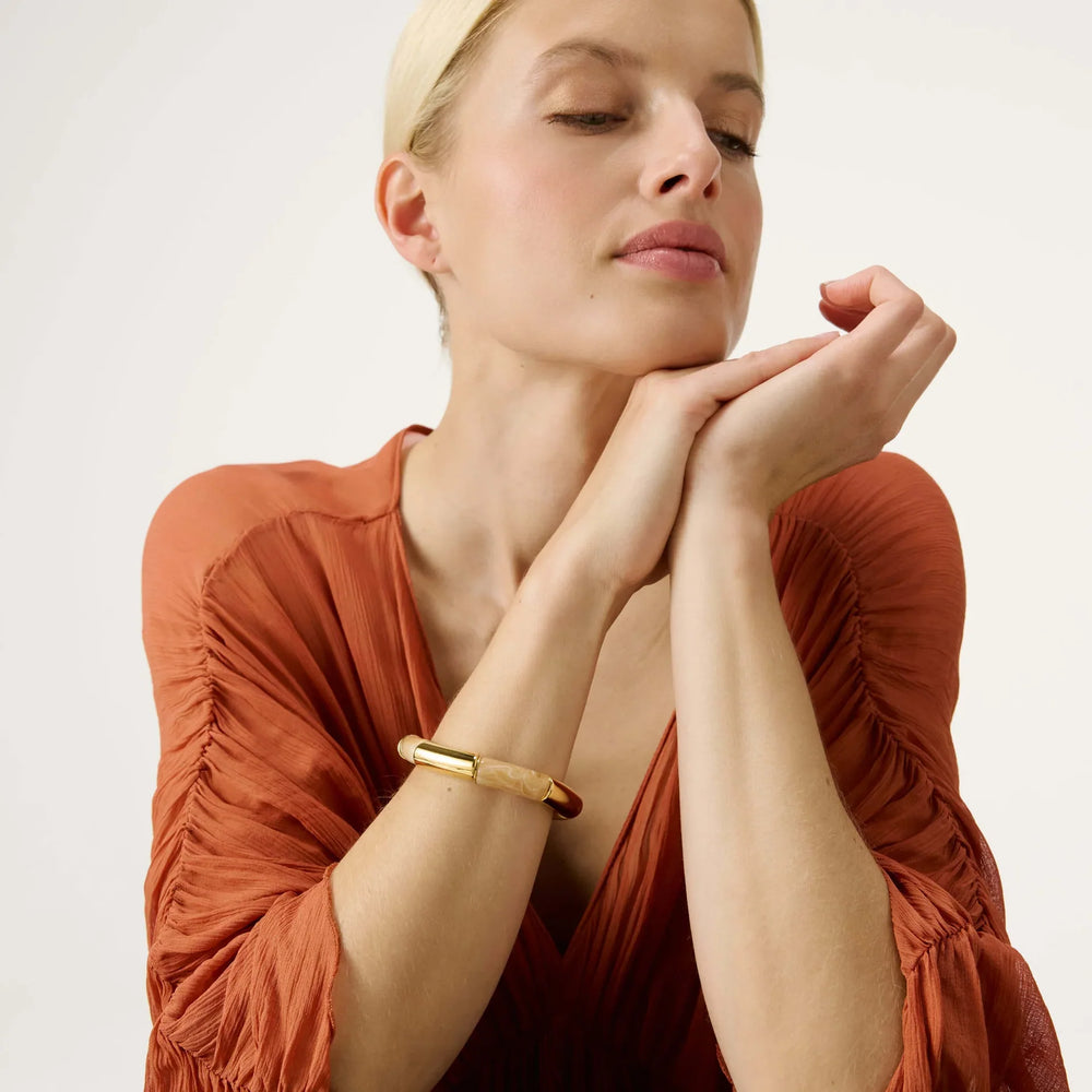 Flex Bracelet gold - creme brulee marble
