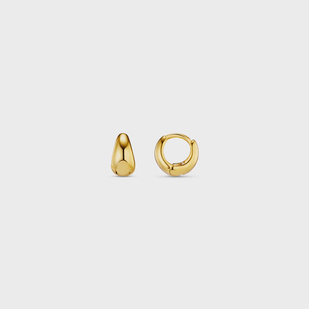 Tiny Tapered Micro Hoop Earrings - Gold – Indian Summer London