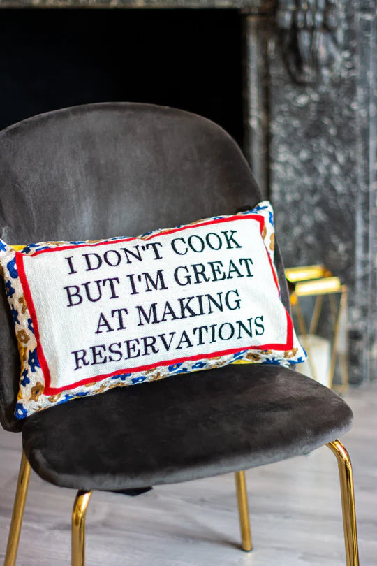 I Don't Cook Needlepoint Cushion