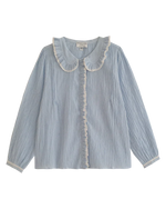 Blue & White  Striped Cotton Blouse