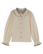 Chemise Vintage shirt with cream embroidered collar