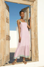 Tabitha Maxi Dress- Pink/ Green