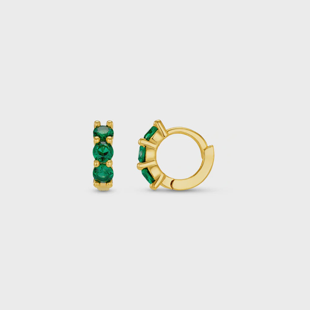 Emerald Mini Micro Hoop Earrings – Indian Summer London