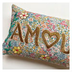 Mini Embroidered Cushion Amour - White Floral