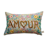 Mini Embroidered Cushion Amour - White Floral